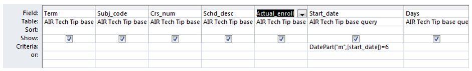 Microsoft Access Data Query 