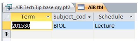 Tables as Input