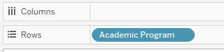 Select a dimension in rows